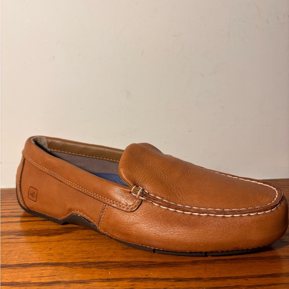 Sperry Men's Tan Leather Slip-On Loafers